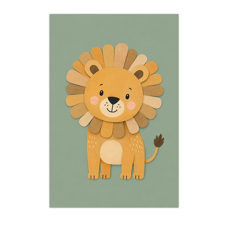 Nursery Animal Wall Art Cute Cartoon Safari Canvas Poster Prints For Baby Kids Bedroom Decor Peaceful Pleasures Health and Wellness 02 50x70cm NoFrame China Mainland