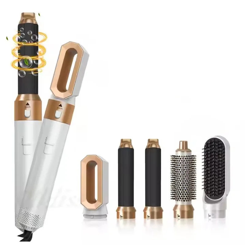 5 in 1 Hair Curler Hot Comb Set Professional Curling Iron Hair Straightener Styling Tool Airwrap Hair Dryer Household Peaceful Pleasures Health and Wellness