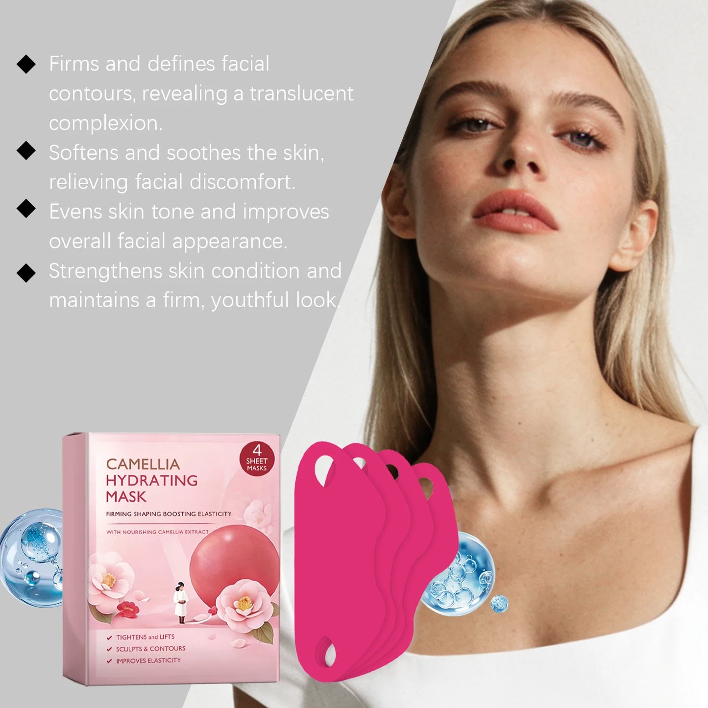 Korean Chin Lifting Facial Mask | Firming Ear Hook Patch 4pc