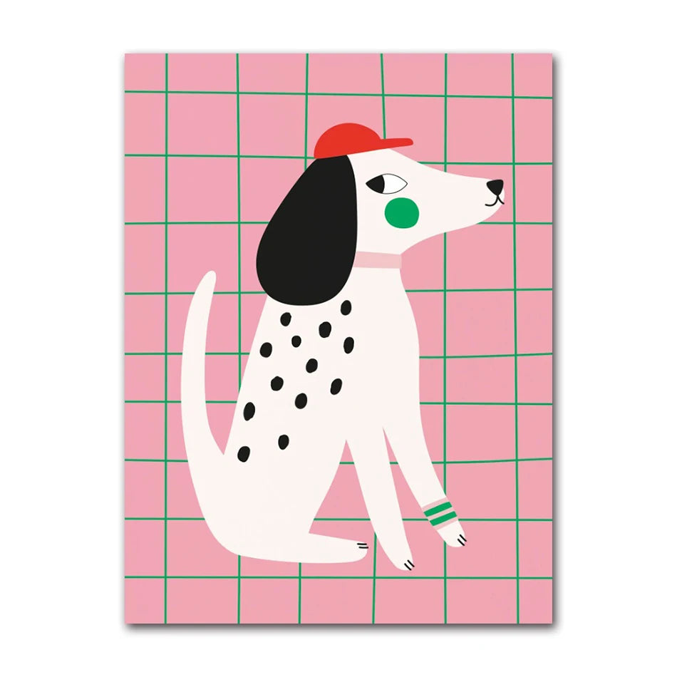 Cute Animals Canvas Print – Kids Nursery Wall Art Poster