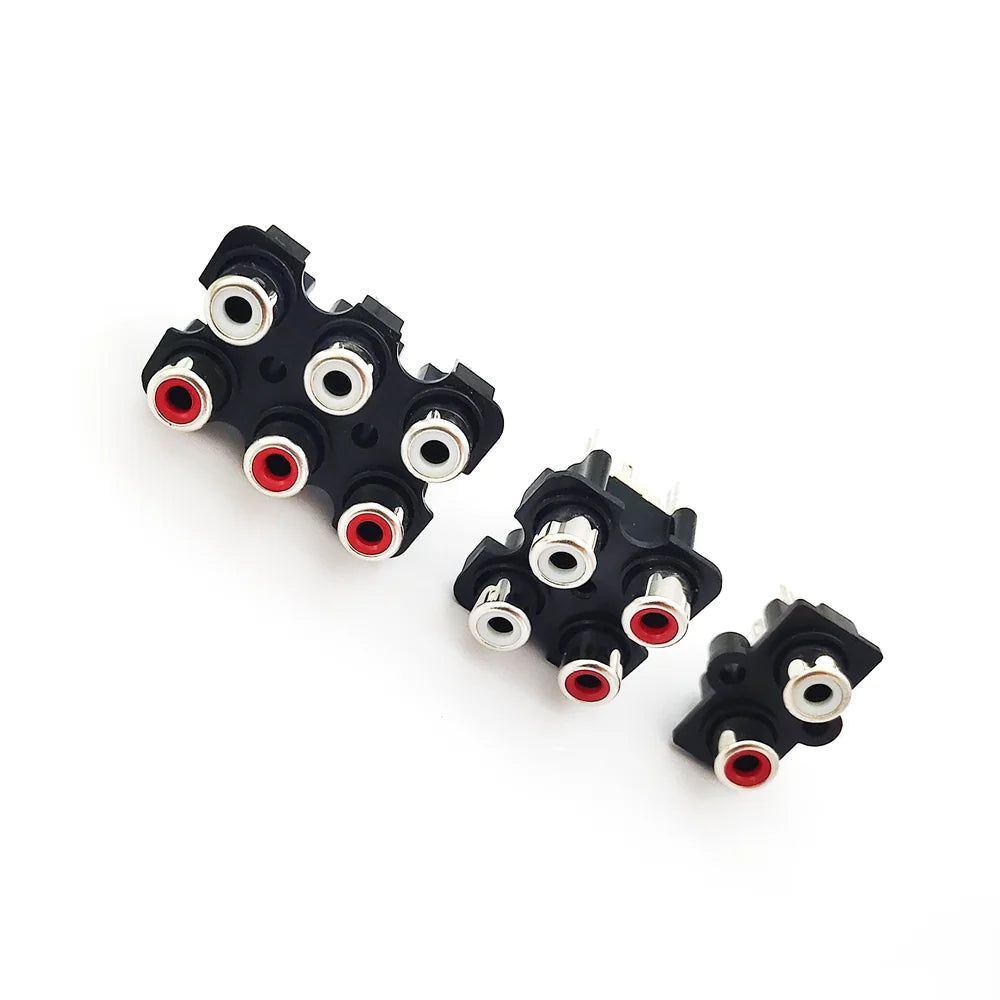 2/5/10PCS 2/4/6Hole RCA Female Stereo Audio Jack AV Audio Input Socket Connector Lotus Row Amplifier Interface Signal Connection Peaceful Pleasures Health and Wellness