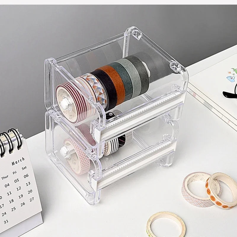 Creative Cutter Tape Tool Dispenser Transparent Holder Office