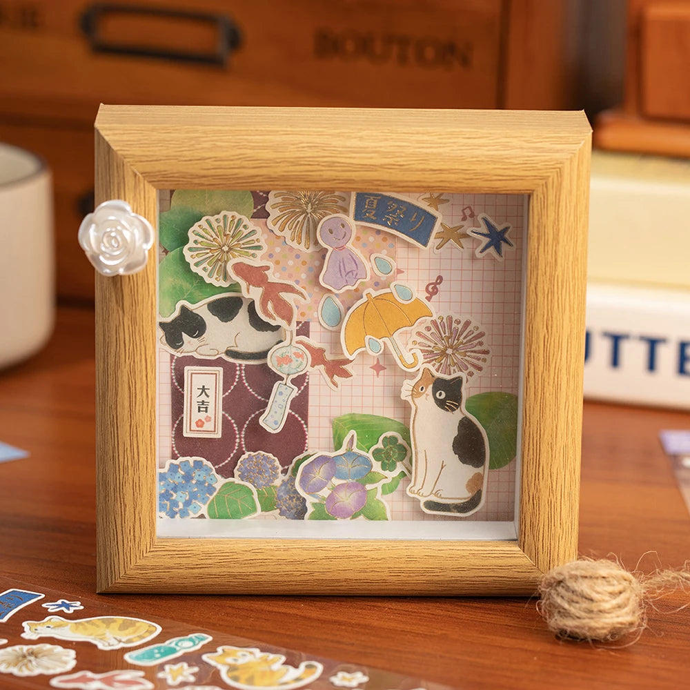 Cute Cat Pattern Handmade Account Photo Frame DIY Decoration Collage