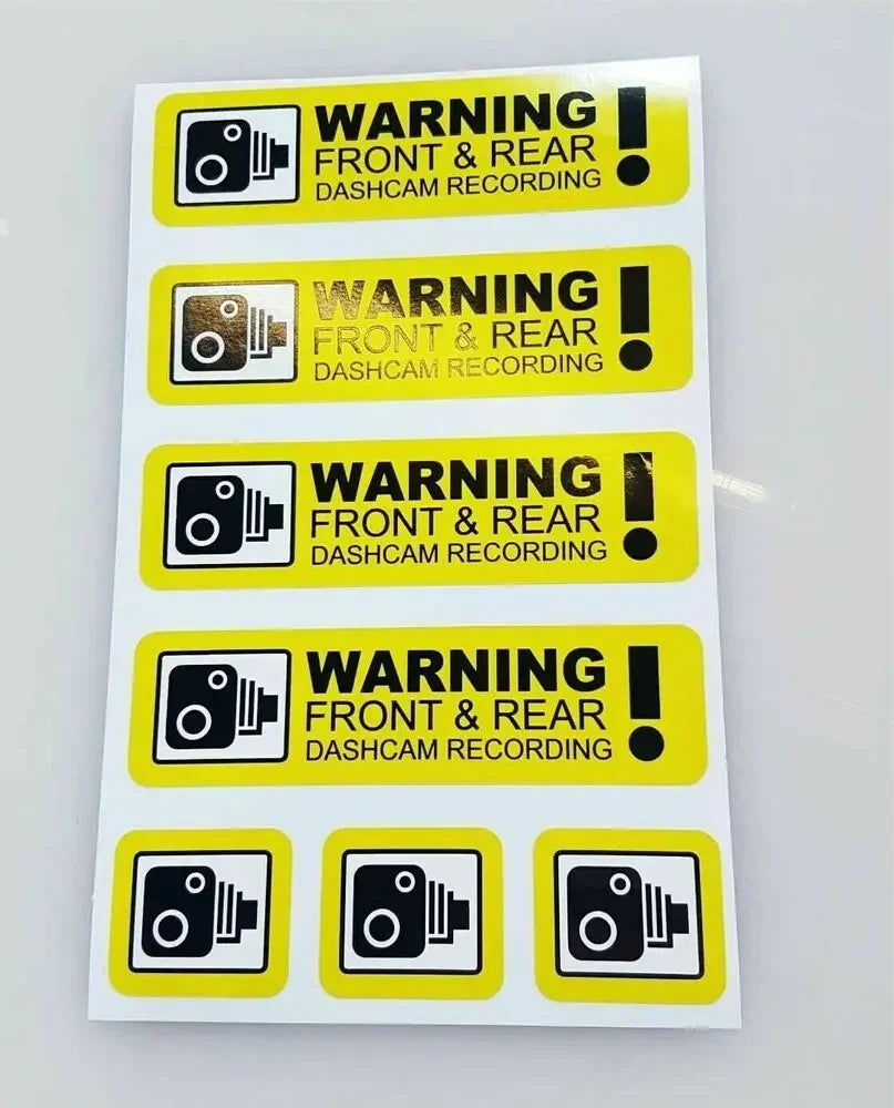 Pack of 7 ash Cam Recording Stickers CCTV In Car Video Camera Decal Sticker PRINTED Peaceful Pleasures Health and Wellness