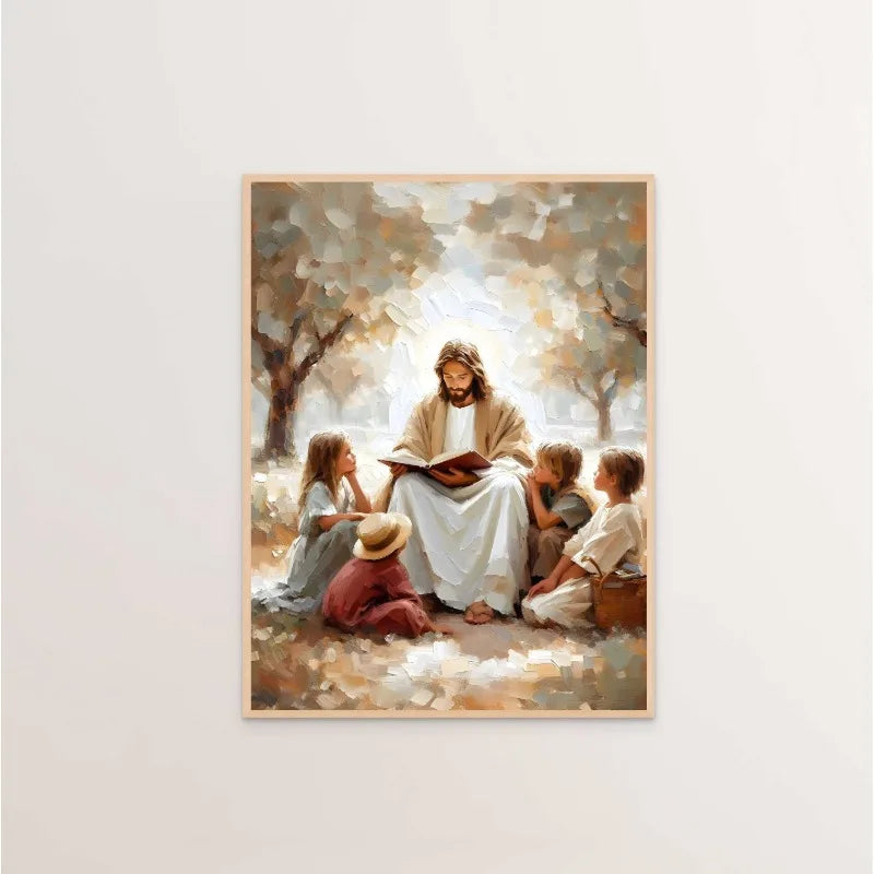 (1pc frameless)Modern Christian Believer Poster Jesus Praying Shepherd Bible Verse Easter Canvas Painting Wall Art for Kids R Peaceful Pleasures Health and Wellness