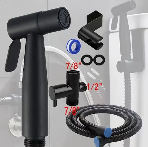 High-Pressure Bidet Spray Gun & Triangle Valve Bathroom Kit