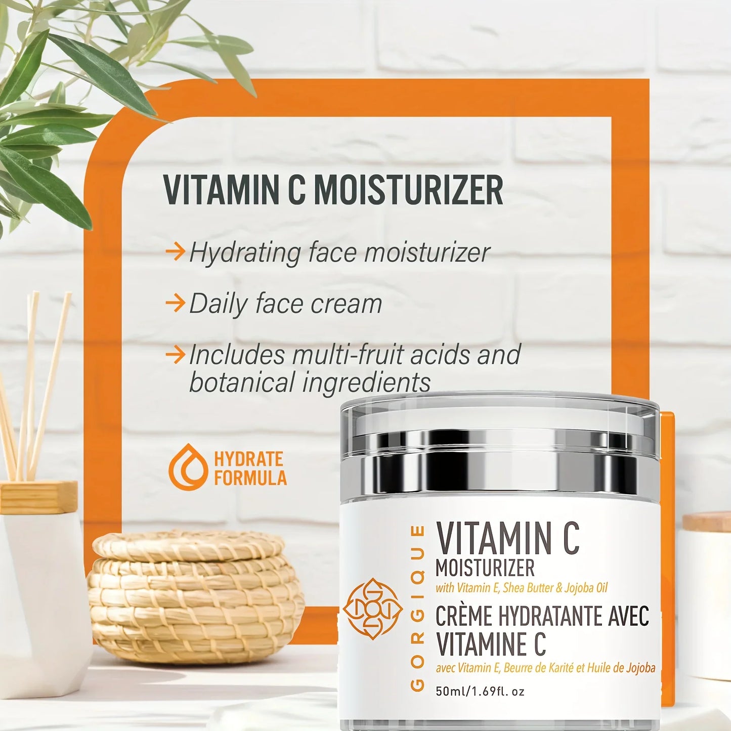 GORGIQUE Vitamin C Face Moisturizer – Brightening Hydrating Cream