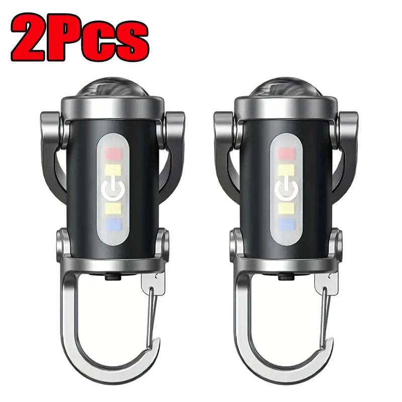 Mini COB LED Keychain Flashlight | USB-C Rechargeable, 6 Modes