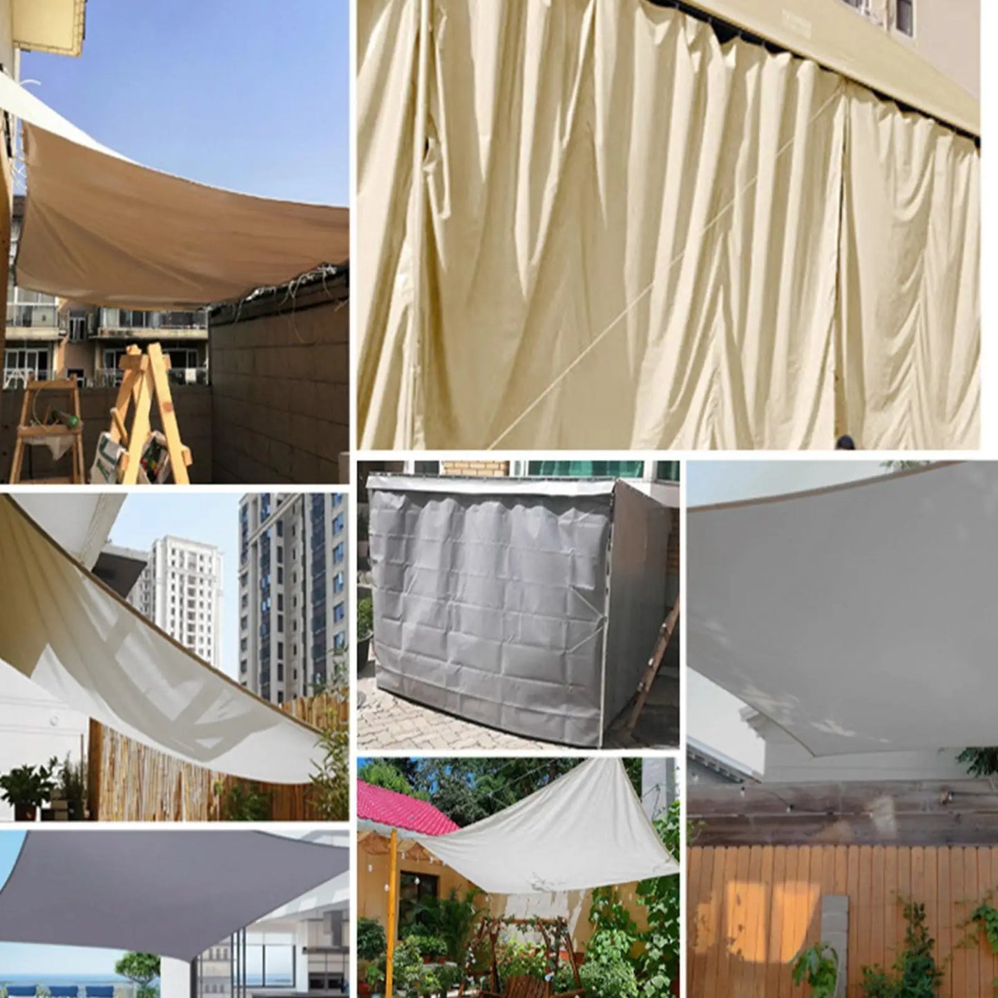 Waterproof Shade Sail with Ropes | Garden, Patio & Beach