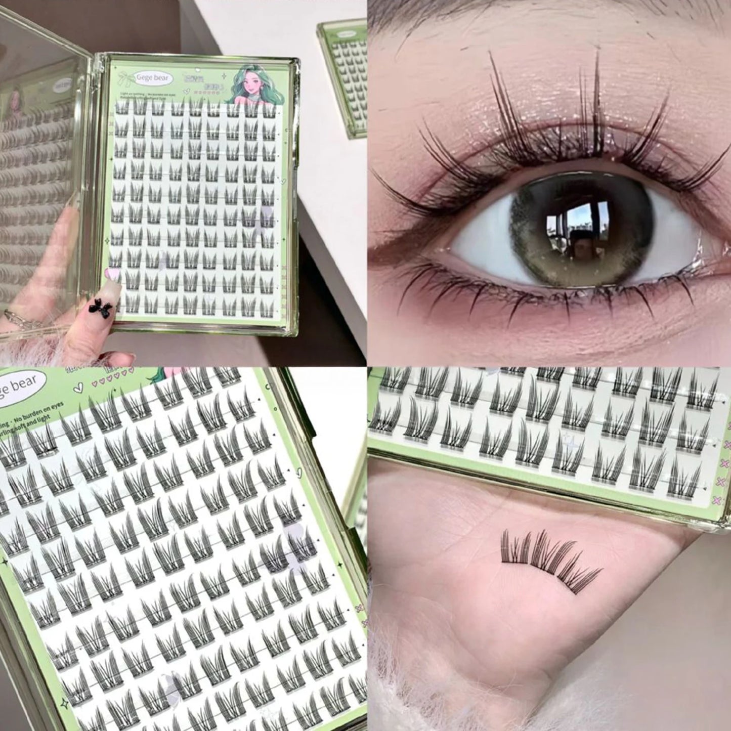 Glue-Free Cluster False Eyelashes C Curl 7-13mm Natural Look