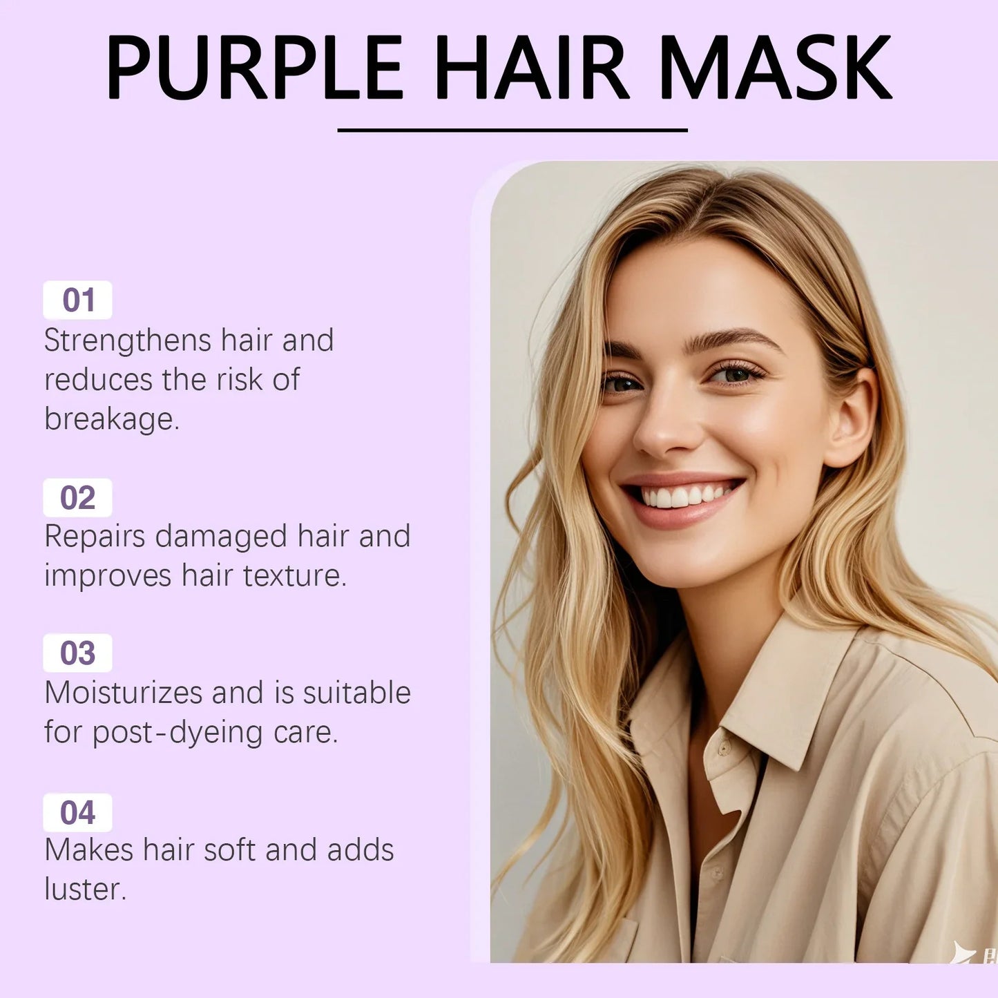 HOEGOA Purple Keratin Hair Mask – Toning, Repair & Frizz Control