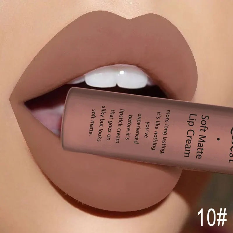QIBEST 30 Colors Matte Liquid Lipstick Waterproof Long-lasting Lightweight Lip Gloss Lips Glaze Lips Tint Makeup Cosmetics Peaceful Pleasures Health and Wellness