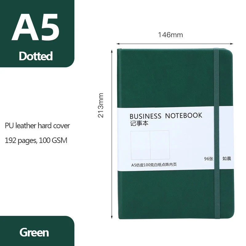 A5 Notebook 192 Pages Classic Journal Dotted Paper Hard Cover