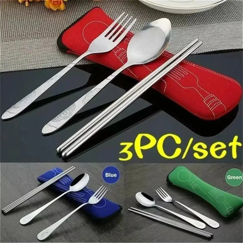 Stainless Steel Cutlery Storage Box Fork Spoon Chopsticks Portable