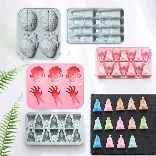 Halloween Silicone Mold – Finger, Heart & Brain for Candy & Choc Silicone Baking Mold Oasis Select