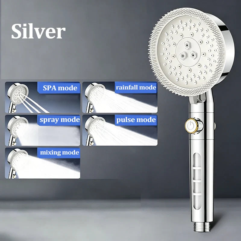 5-Mode High Pressure Handheld Shower Head with SPA Filter