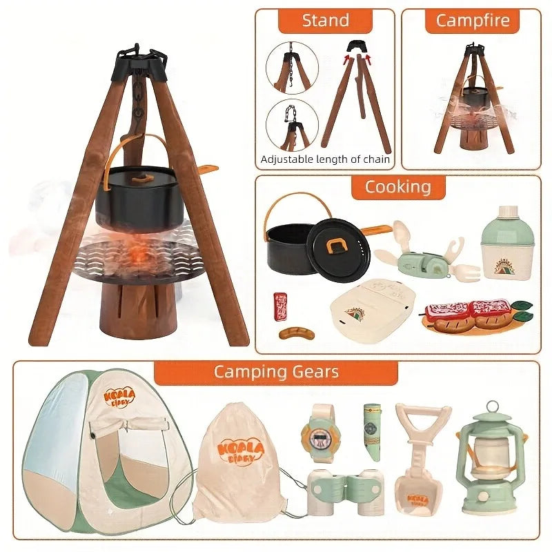 Kids Camping Explorer Set – Tent, Campfire & Binoculars Toy