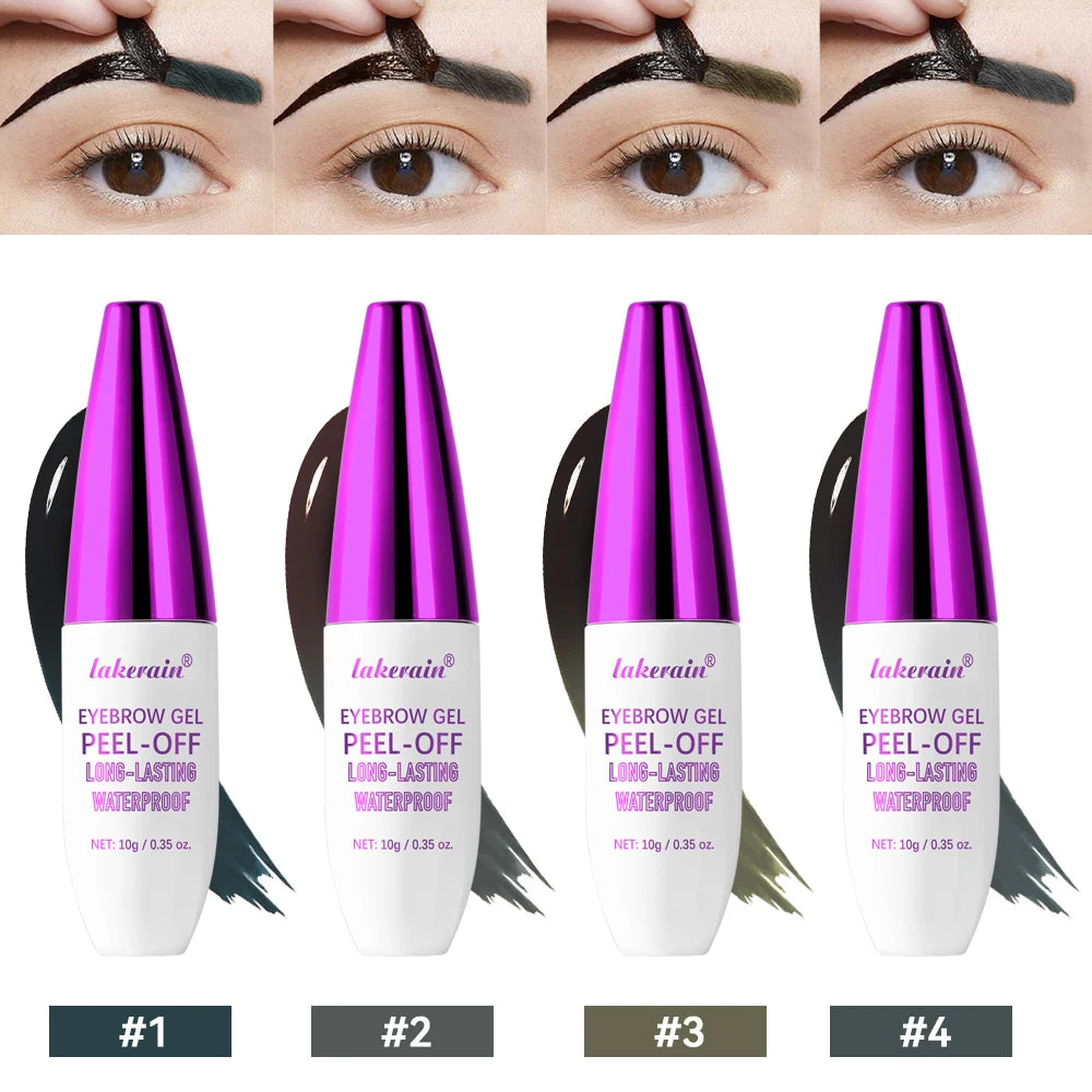 Waterproof Tattoo Peel Off Eyebrow Gel Tint long-lasting Semi Permanent Brow Tint Transfer-proof Defined Looking Brows Cosmetics Peaceful Pleasures Health and Wellness 4colors