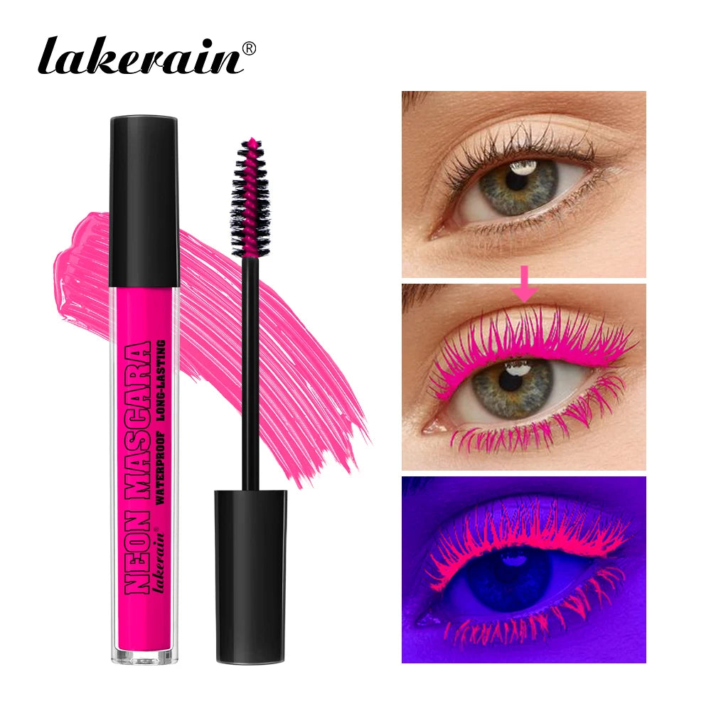 Fluorescence Mascara Waterproof Eyelash Long Lasting Fast Dry Colorful Neon Eyelashes Curling Lengthens Eye Lashes Cosmetics Peaceful Pleasures Health and Wellness