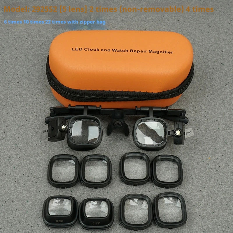 Magnifying Glass with Light Magnifier with Led Light Glasses Style Head Mounted 24X with Multiple Sets of Lenses Peaceful Pleasures Health and Wellness 2925S2