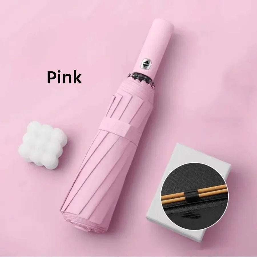 Auto Open Close Compact Travel Umbrella – UV & Rain Protection