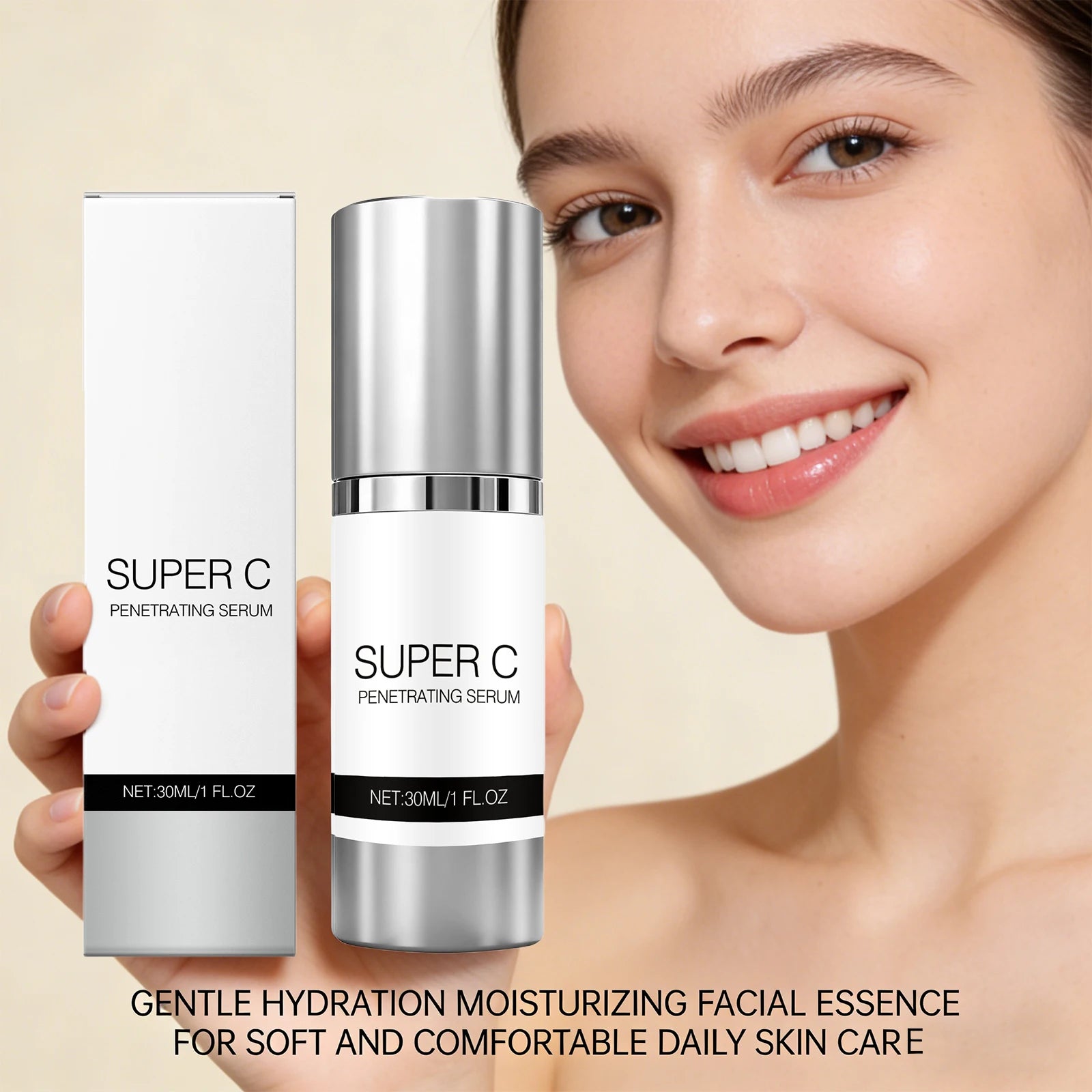 Vitamin C Serum Brighten Skin Tone Improve Dullness Skin Lifting Firming Fade Fine Lines Whitening Nourishing Skin Care Products Peaceful Pleasures Health and Wellness