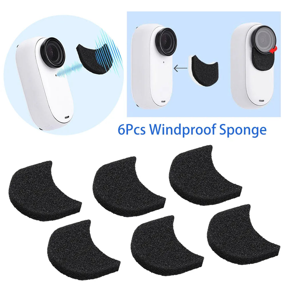 6pcs Windproof Sponge Protective Case Noise Reduction Dustproof Cover For Insta360 GO 3S/Insta360 GO 3 Thum Camera Accessories Peaceful Pleasures Health and Wellness