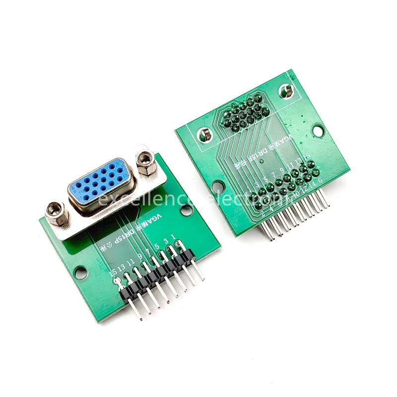 1PCS Vertical DR15 with Fixed Screw to Dip 2.54mm Interface Test Board D-sub VGA Male / Female Socket PCB Conversion Board Peaceful Pleasures Health and Wellness TYPE-3