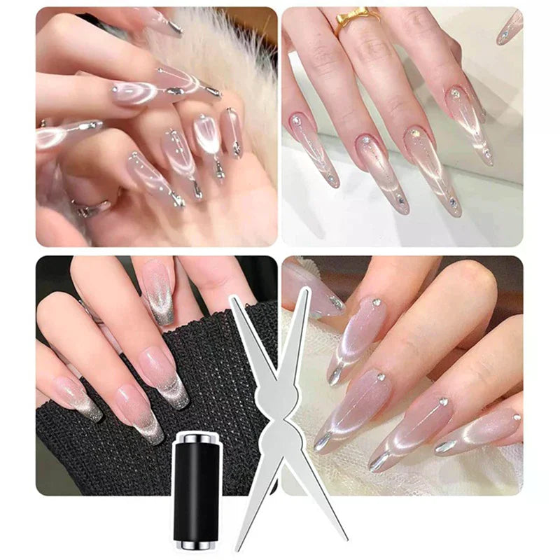 Multifunctional Cat's Eye Nail Magnetic Stick Super Strong Gel Polish Magnet Pen Cylinder Magnetic Cat's Eye Magnet Iron Sheet Peaceful Pleasures Health and Wellness