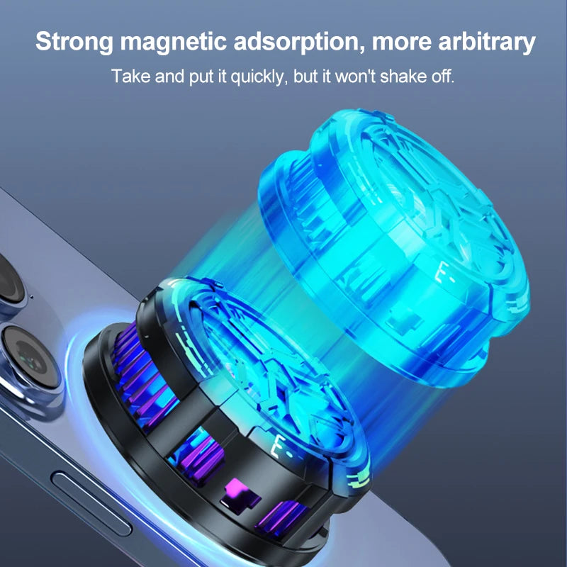 Magnetic Absorption Cooling Fan For Mobile Phone Cooler Fan Phone Three-gear Adjustable Phone Cooler For Games Processor Cooler Peaceful Pleasures Health and Wellness