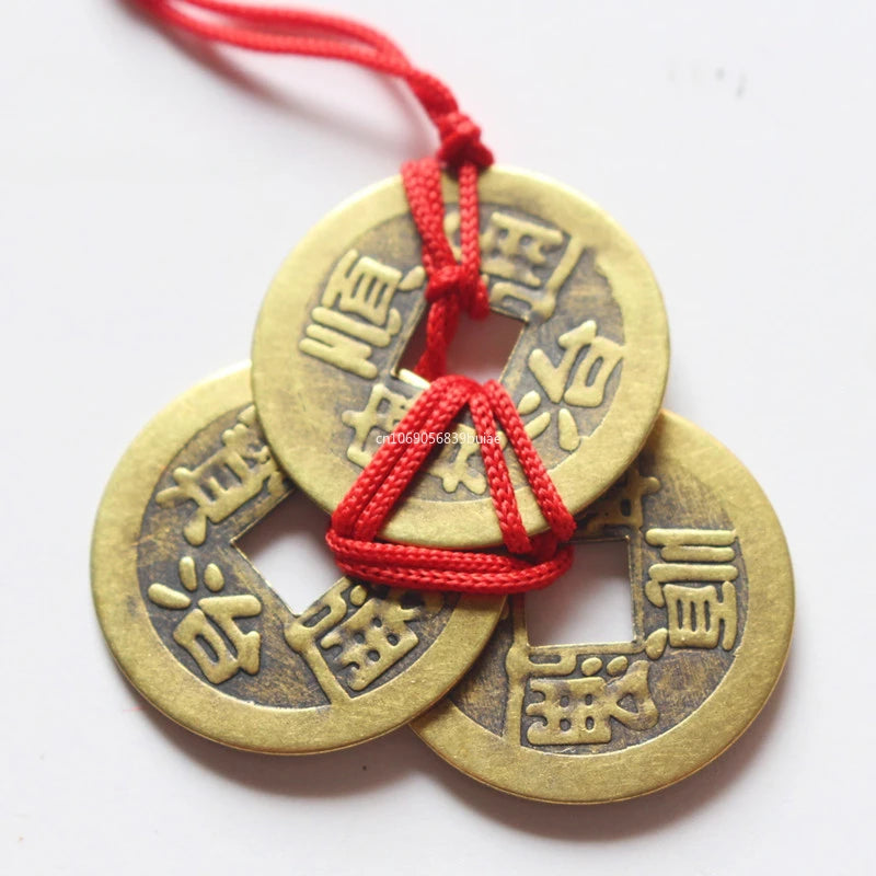Chinese Feng Shui Copper Coin Charm | Wealth & Luck Pendant