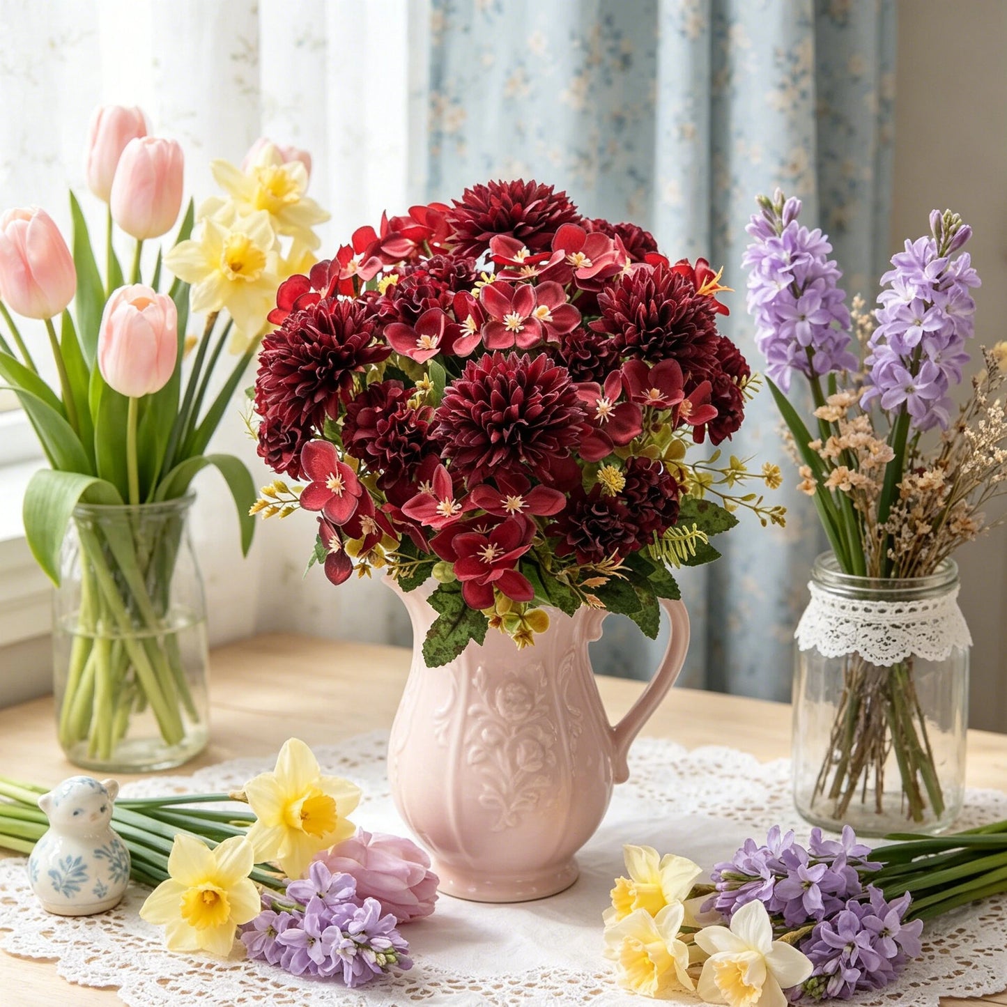 Artificial Silk Peony Rose Ball Bouquet | Wedding & Home Decor