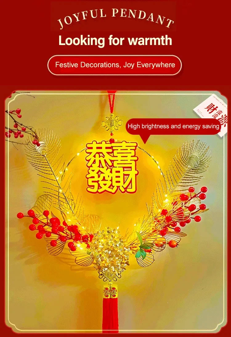 Wedding props wreath door decorations New Year's home decorations New Year's Eve celebration display window decorations pendants Peaceful Pleasures Health and Wellness