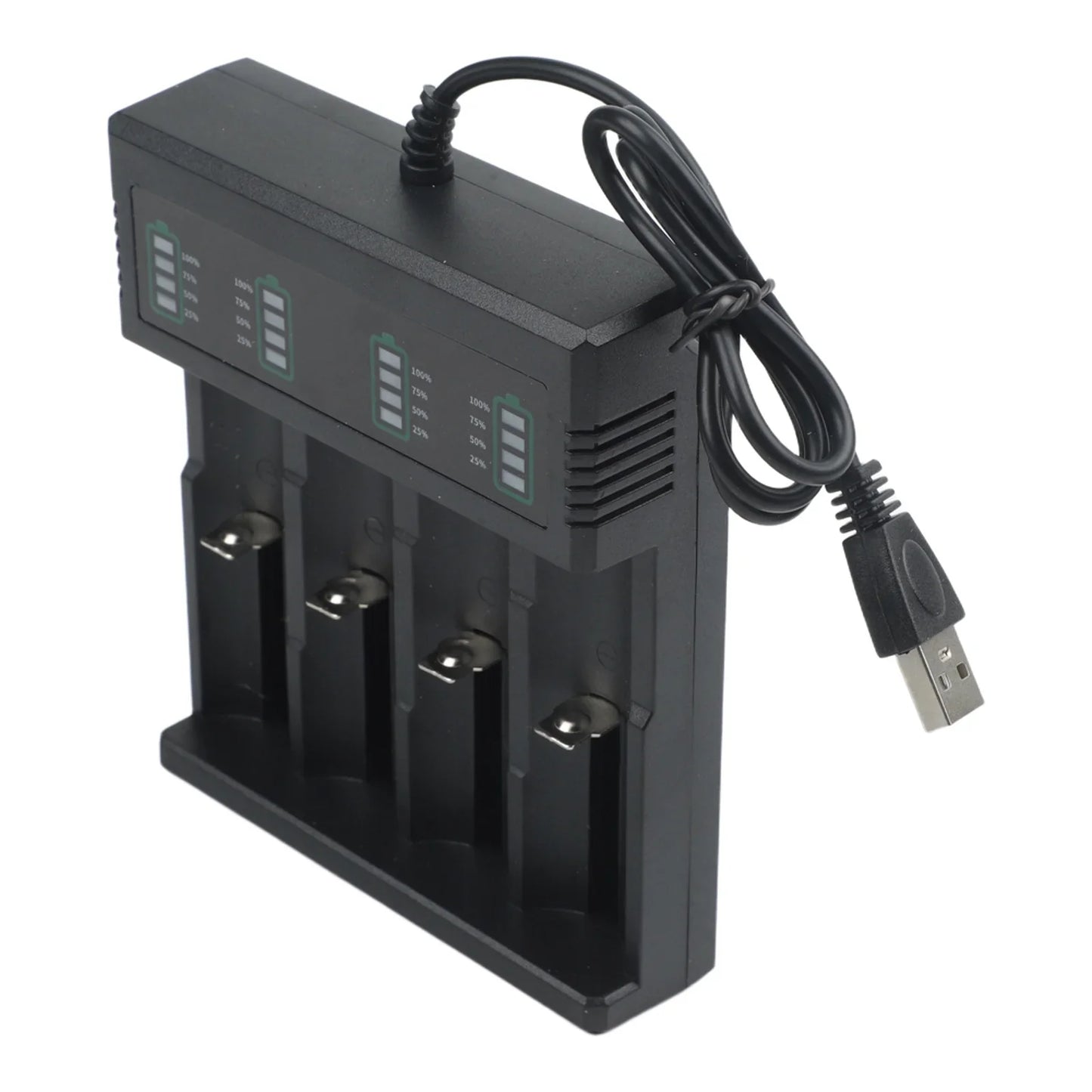 USB Smart Battery Charger 1/2/4-Slot – 18650 21700 26650