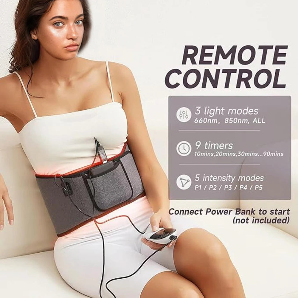 VamsLuna Red Light Therapy Belt – Infrared LED Back Pain Relief