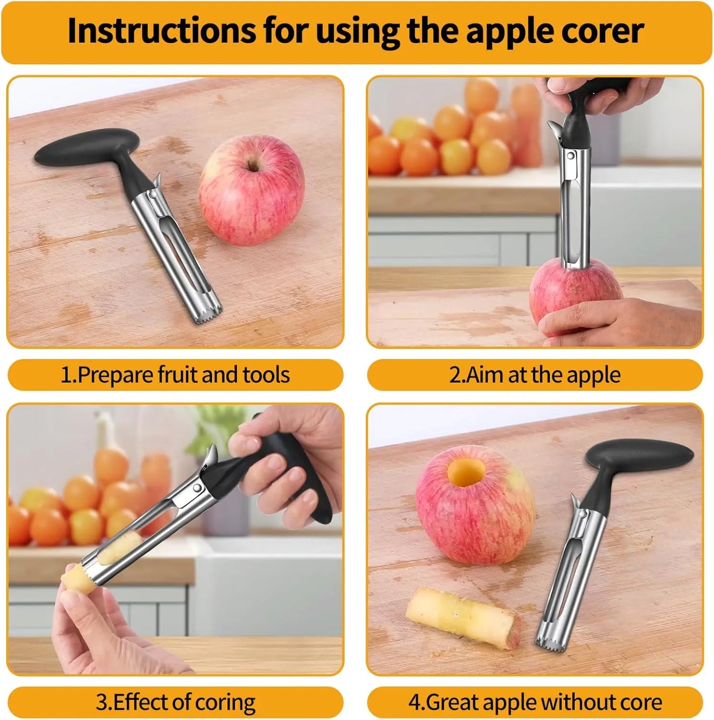 Stainless Steel Fruit Corer & Slicer Set – Pineapple & Apple