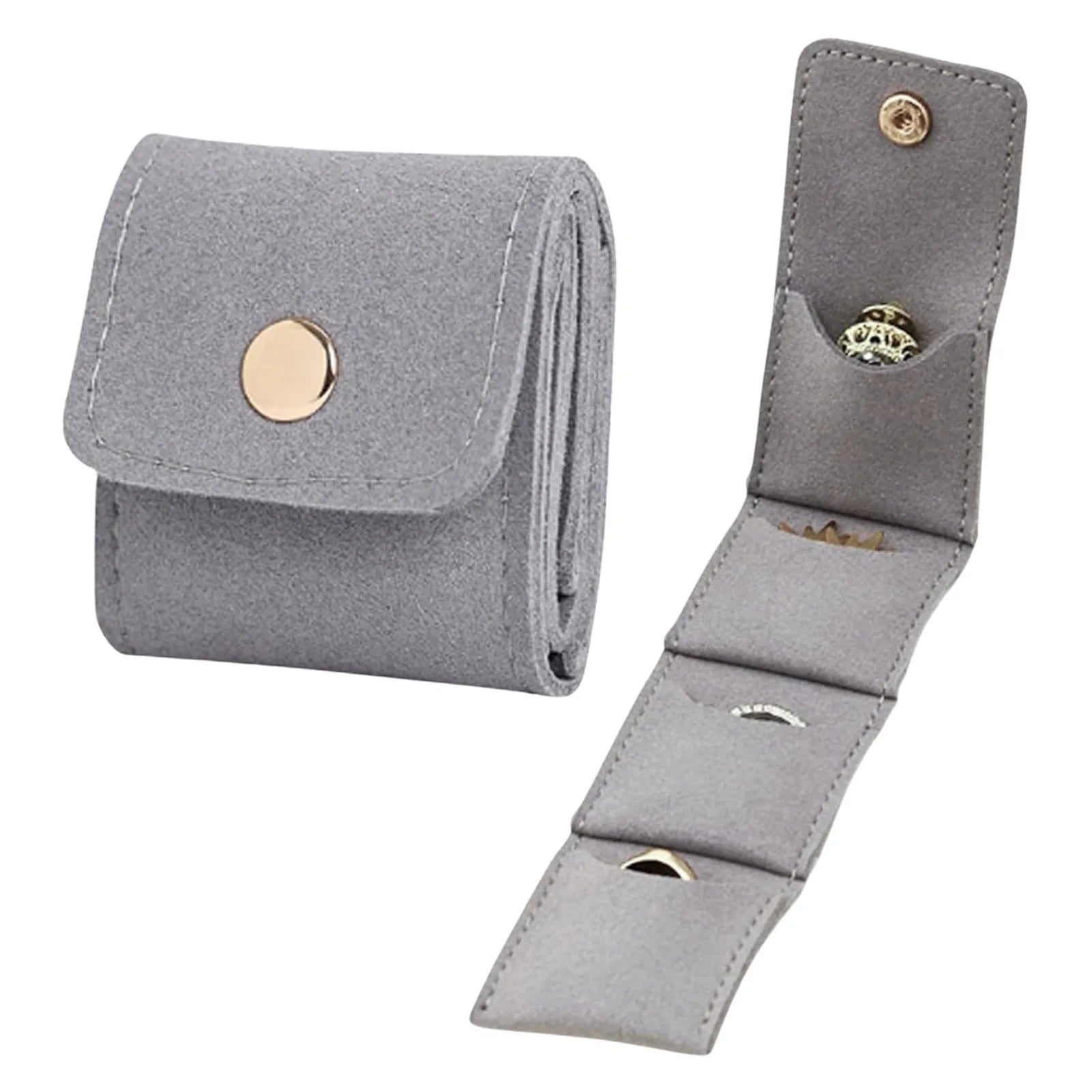 Compartmented Jewelry Bag Ring Necklaces Earrings Organizer Bag Small Accessories Simple and Portable Travel Jewelry Storage Bag Peaceful Pleasures Health and Wellness Gray-1pcs