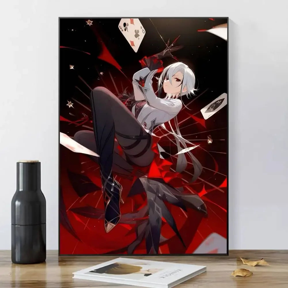 Genshin Impact Arlecchino Canvas Wall Art Poster | Anime Decor