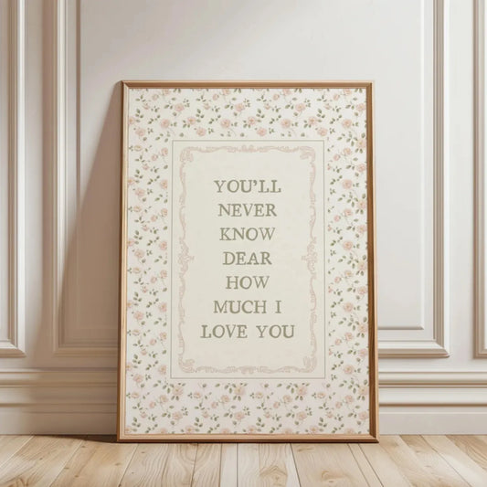 "You'll Never Know Dear" Nursery Canvas Wall Art Print Nursery Canvas Print Peaceful Pleasures Health and Wellness G3440-1 60x80cm No Frame