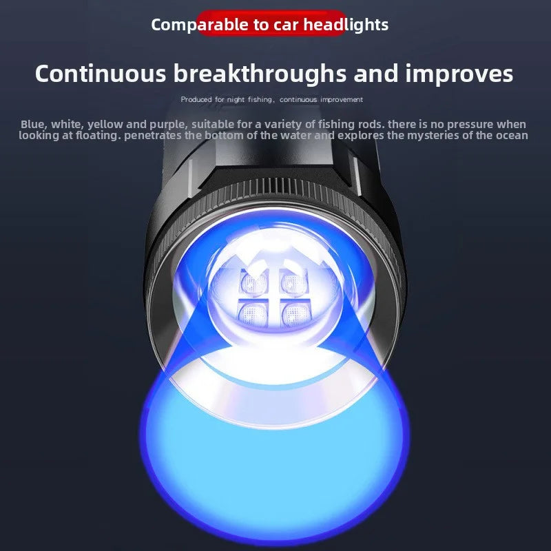 SHINEKNOT Night Fishing Flashlight | 4 LED Modes, Rechargeable
