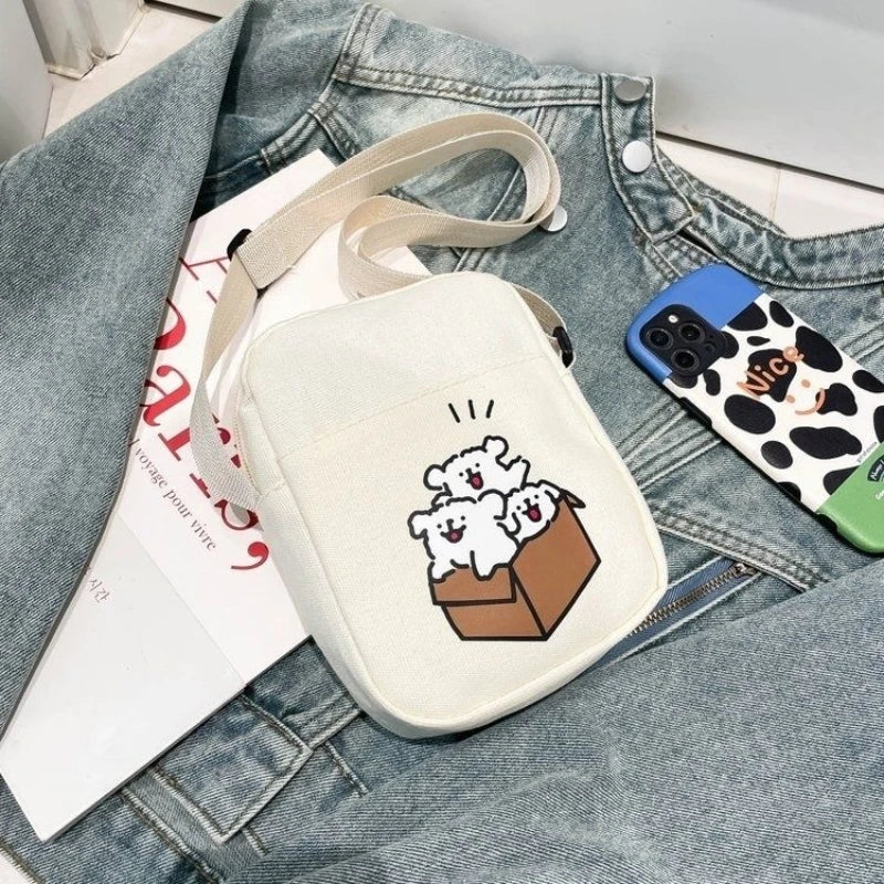 Exercise Fashion Phone Storage Pouch for Men Women Anime Cartoon Cute Money Bag Students Portable Goodlooking Shoulder Bags Gift Peaceful Pleasures Health and Wellness