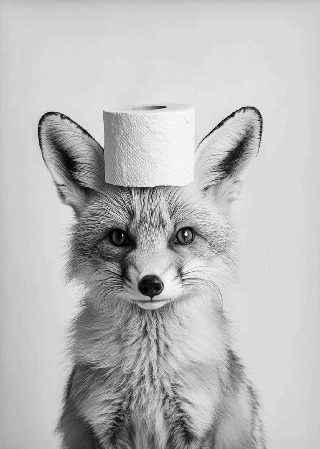 Funny Animal Toilet Paper Canvas Wall Art – Bathroom Decor