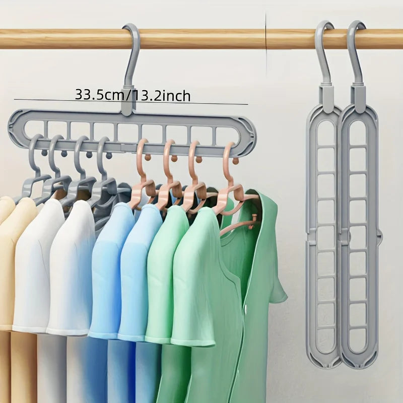 3pcs, Plastic 9-Hole Foldable Hangers, Heavy Duty Space Saving Clothes Organizer Hangers, For Room, Closet, Wardrobe, Home & Dor Peaceful Pleasures Health and Wellness