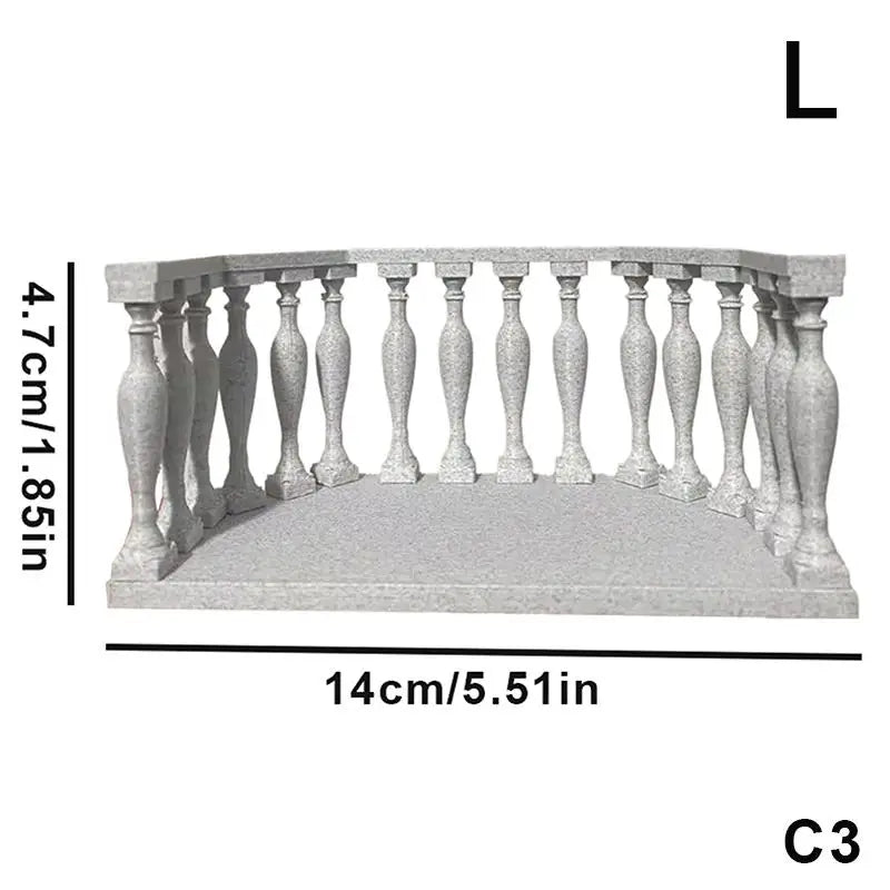 European Miniature Balcony with Railing | Dollhouse DIY Decor