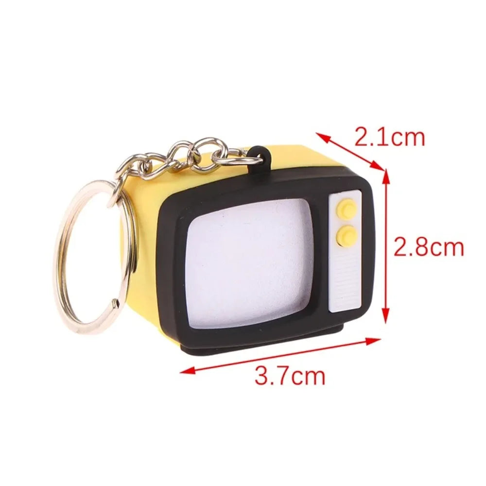 Retro TV Keychain – LED Light & Sound Miniature Pendant