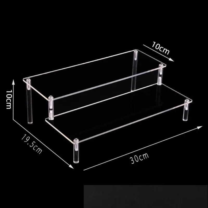 Black Acrylic Display Stand 1–5 Tier Riser for Figures & Decor