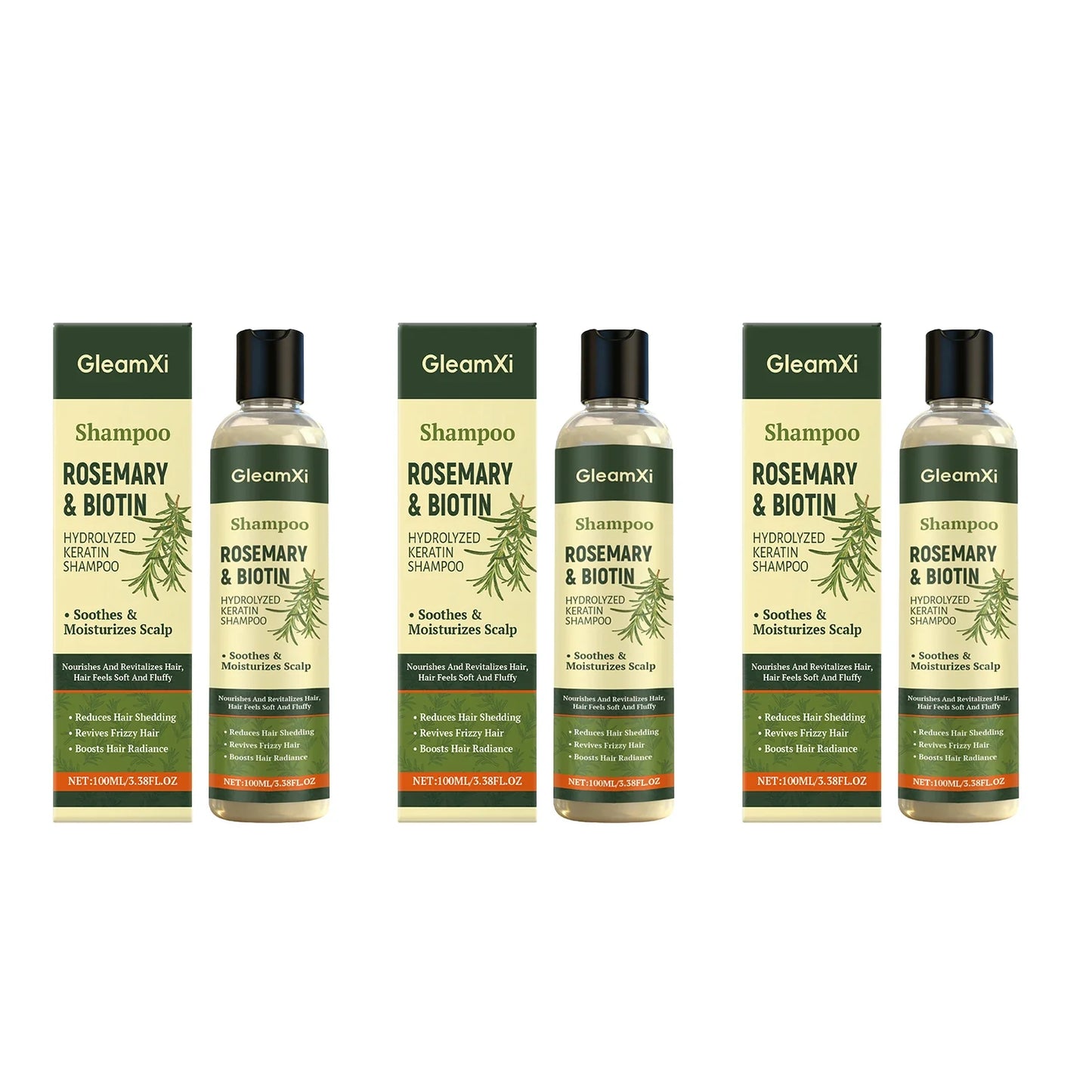 Gleamxi Rosemary Biotin Shampoo – Thickening & Volumizing