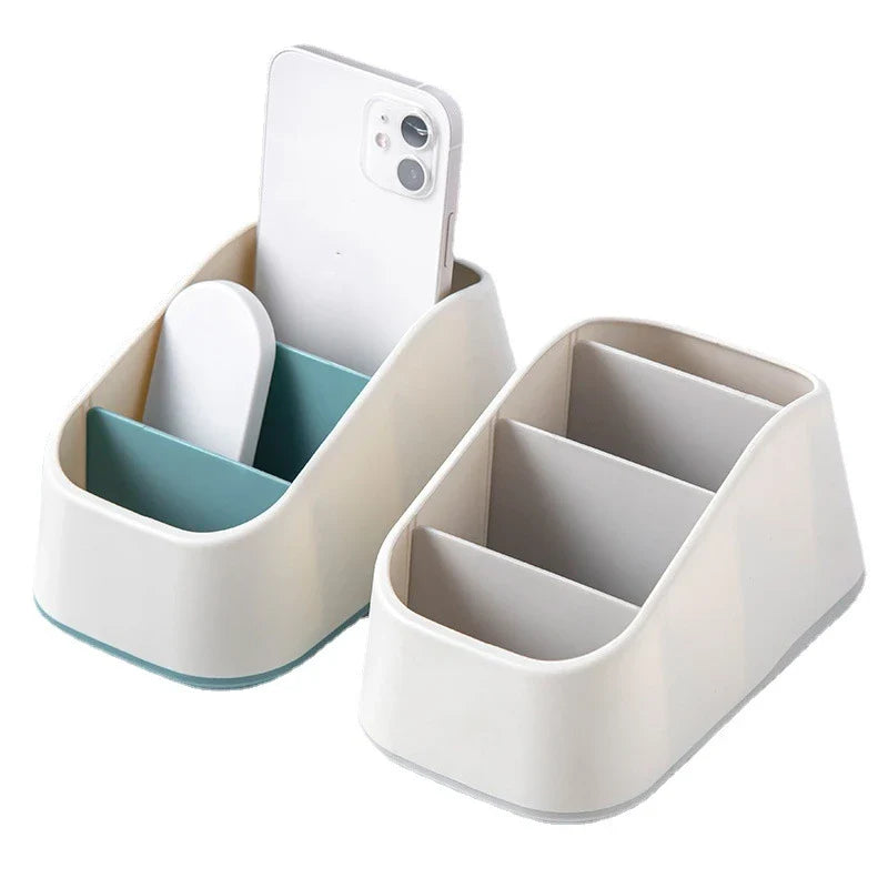 4-Slot Desktop Remote Control & Phone Organizer Box