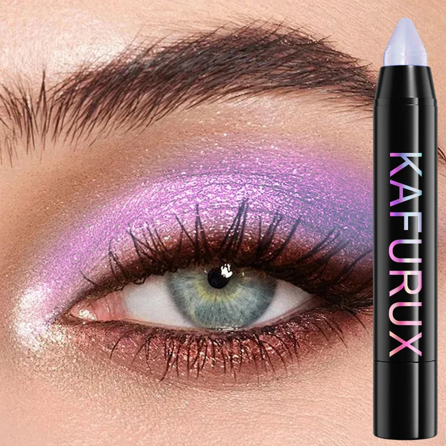 KAFURUX 25-Color Glitter Eyeshadow Pencil – Waterproof & Matte
