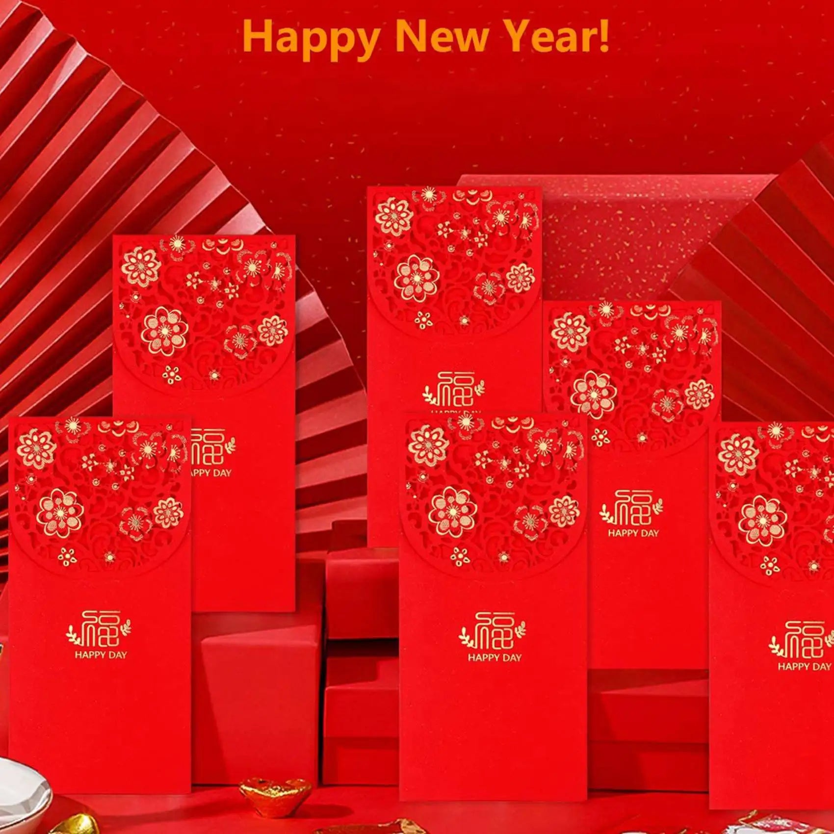 A36T-20PCS Chinese New Year Red Envelopes Lucky Money Envelopes Spring Festival Red Packet For New Year Wedding (7X3.4 Inch) Peaceful Pleasures Health and Wellness